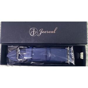 Jeereal Leather Apple Watch Band Navy Blue Unisex NEW 42,44,45,46mm/49mm